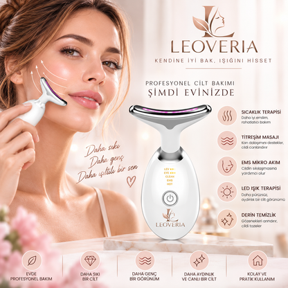 LEOVERIA® 7 Renk LED Işıklı Yüz Masaj Aleti